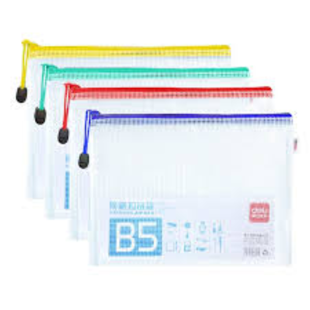 DELI PVC MESH ZIP BAG B5 5655